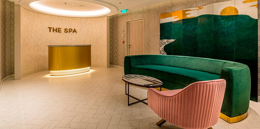 You'll be greeted at The Spa reception desk